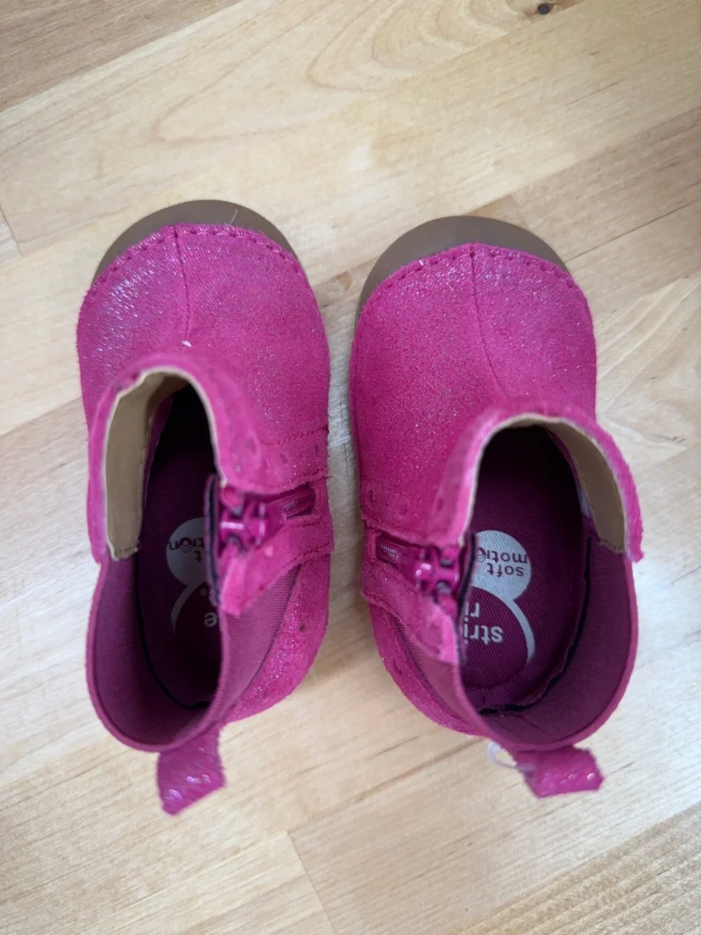 Stride Rite Girls' Pink Glitter Chelsea Boots Size 4M